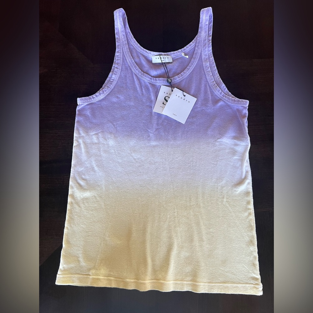 NWT Sandro Paris Elton Ombré Cotton Tank Top - Size 2 (US M)